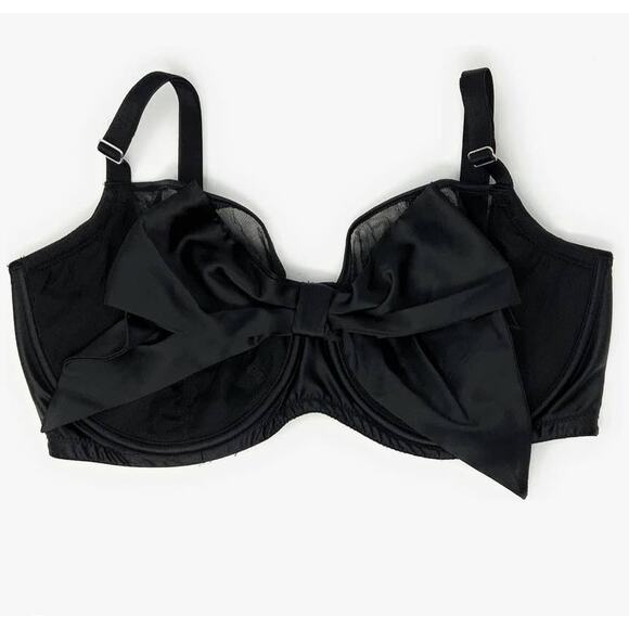 Victoria's Secret Dream Angels Bow Push-Up Bra in Black Mesh and Satin - 38D - Picture 2 of 9